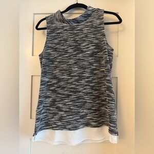 White House Black Market Monochrome Textured Tank Top